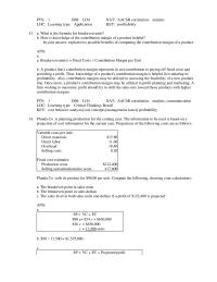 Chapter 20 Use The Contribution Margin Part Your