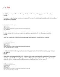 International Business Chapter 14 Which The Following Advantage Exporting Helps