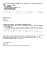 International Business Chapter 14 Which The Following Refers Export Specialist