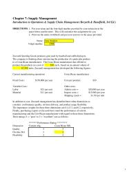 Management Chapter 7 Homework Dimension Quality Ontime Del Flexibility Performance