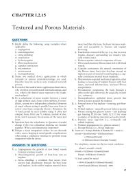 Biology & Life Sciences Chapter 2 Homework Textured And Porous Materials Questions