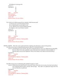 Chapter 16 Asymmetric information implies that