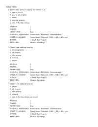 Business & Finance Chapter 8 Which of the following is an example of personal property