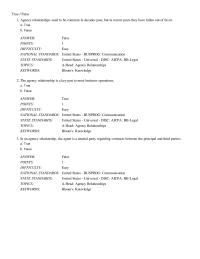 Business & Finance Chapter 14 Agency relationships used to be common in decades past
