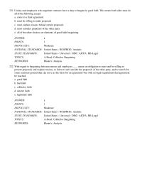 Business & Finance Chapter 15 Unions and employers who negotiate contracts have a duty