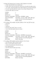 Business & Finance Chapter 19 Which of the following does not conform to FDA standards&nbsp;