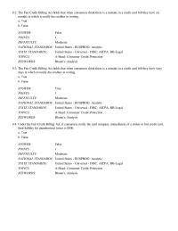 Business & Finance Chapter 19 The Fair Credit Billing Act holds that when consumers think there