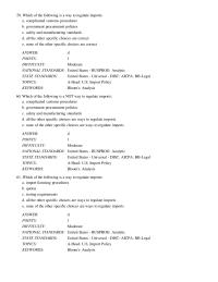 Business & Finance Chapter 22 Which of the following is a way to regulate imports