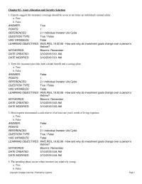 Investments & Securities Chapter 2 Risk returns Alternative Investments question