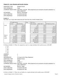 Investments & Securities Chapter 2 The Importance Asset Allocation question