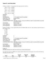 Investments & Securities Chapter 7 Cognero page 30 Asset Pricing Model 81 Refer Exhibit