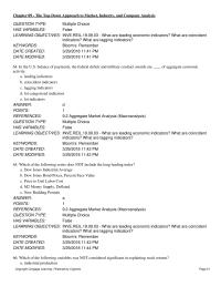 Investments & Securities Chapter 9 The Conference Board has derived the following