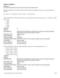 Investments & Securities Appendix A How is minimum portfolio variance computed?