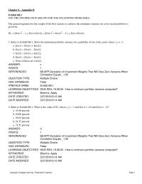 Investments & Securities Appendix B Will Give Zero Variance When correlation Equals 100 question
