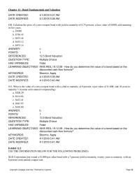 Investments & Securities Chapter 12 The nominal yield of a bond is the