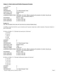 Investments & Securities Chapter 13 What is meant by the duration of a bond