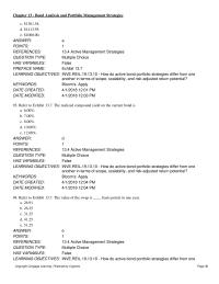 Investments & Securities Chapter 13 Bond Analysis And Portfolio Management Strategies