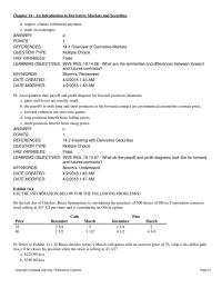 Investments & Securities Chapter 14 What do the payoff and profit diagrams look like for