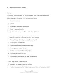 Speech Chapter 1 Homework Collect The Cards The End Class For