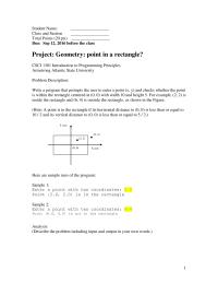 Programming Languages Chapter 3&nbsp;Sample Projects&nbsp;Analysis Describe The Problem Including Input And