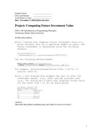 Programming Languages Chapter 6&nbsp;Sample Projects&nbsp;Analysis Describe The Problem Including Input And