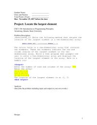Programming Languages Chapter 8&nbsp;Sample Projects&nbsp;Print this Word file and Submit to me before the class on the due day