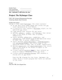 Programming Languages Chapter 9&nbsp;Sample Projects&nbsp;An int data field named value that stores the int