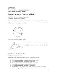 Programming Languages Chapter 15&nbsp;Sample Projects&nbsp;Use the mouse to drag a point along the perimeter of the circle