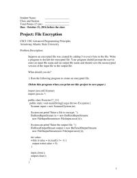 Programming Languages Chapter 17&nbsp;Sample Projects&nbsp;Write Program Decrypt The File Name Your