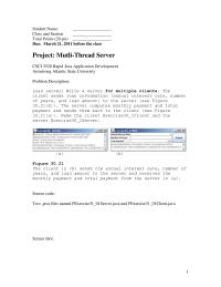 Programming Languages Chapter 31&nbsp;Sample Projects&nbsp;The client in (b) sends the annual interest rate