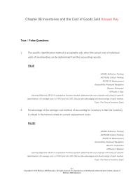 Accounting Chapter 8 The specific identification method is acceptable only