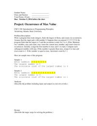Programming Languages Chapter 5a&nbsp;Sample Projects&nbsp;Analysis Describe The Problem Including Input And