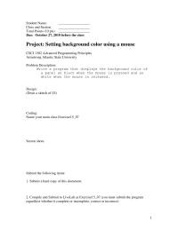 Programming Languages Chapter 15c&nbsp;Sample Projects&nbsp;Name Your Main Class Exercise 1507 Screen Shots