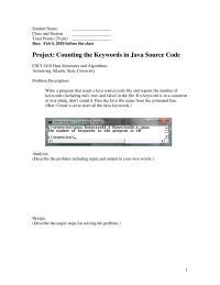 Programming Languages Chapter 20a&nbsp;Sample Projects&nbsp;Fill Self-evaluation Can Your Program Pass File