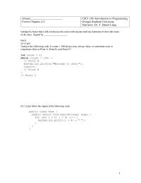 Programming Languages Chapter 4 Homework I pledge by honor that I will not discuss this exam with anyone until