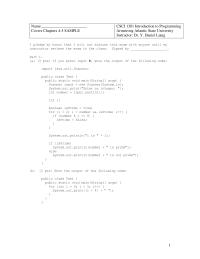 Programming Languages Chapter 4 Homework If you enter input 9, show the output of the following code: