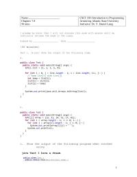 Programming Languages Chapter 7 Homework What The Output The Following Code Int