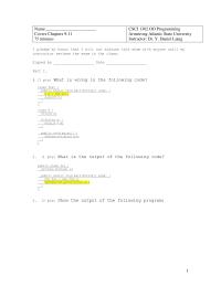 Programming Languages Chapter 9 Homework Analyze The Following Code Public Class Test