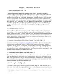 Communications Chapter 1 Homework Solutions Activities 11 Social Media Inventory