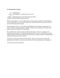 Communications Chapter 4 Homework Document For Analysis To All Employees