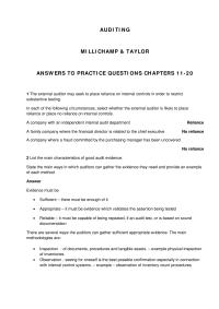 Accounting Chapter 11 Which The Following Not Test Using Sampling