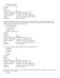 Marketing Chapter 7 A customer shopping for a fax machine tells a salesperson that