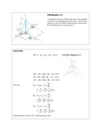 Chapter 2 Homework A transmission tower is held by three guy wires