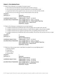 Chapter 3 Which of the following is an example of accrued revenue
