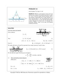 Chapter 7 Homework Minimum value of B.M. For M to have negative values