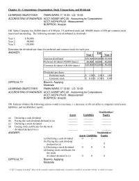Chapter 12 The following account balances appear on the balance sheet