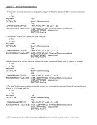 Chapter 14 Comparative financial statements are designed to compare