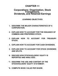 Chapter 11 Homework The Stock Publicly Held Companies Traded Organized
