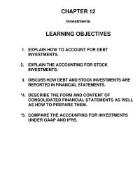 Chapter 12 Homework Under The Equity Method The Investor Company