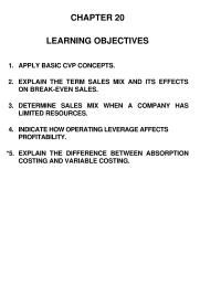 Chapter 20 Homework This Increases Their Fixed Costs And Consequently